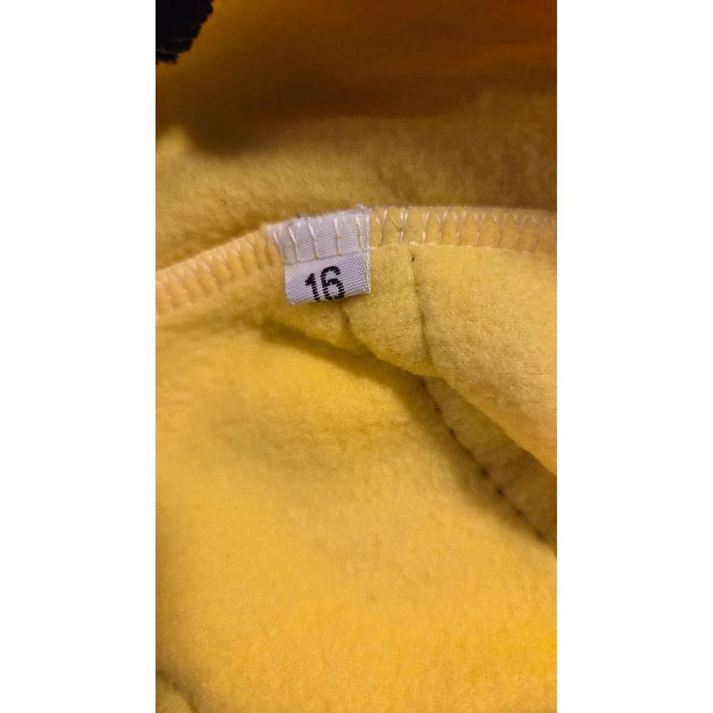 Bumble Bee Dog Costume Fleece Hoodie Yellow Black Striped Size 16